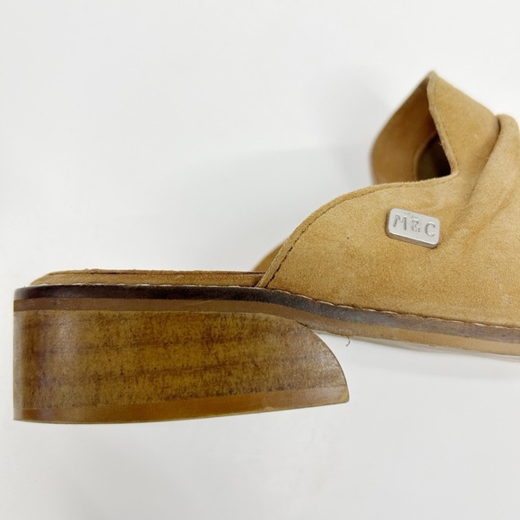 MUSSE & CLOUD Slip On Tan Suede Mules Coastal Cowgirl Western Boho 37 US 6.5-7 - Picture 6 of 8